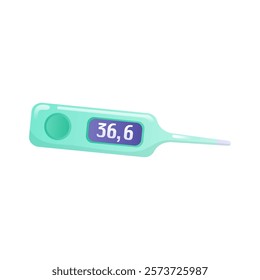 Thermometer in flat design. Temperature monitoring tool for baby health. Vector illustration isolated.