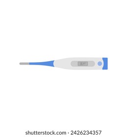 thermometer flat design vector illustration. Glass medical digital thermometer for fever measurement diagnostic. logo pictogram for medical and healthcare. Medical measuring device icon.