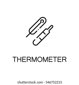 Thermometer flat icon. High quality outline symbol of medical euipment for web design or mobile app. Thin line signs of thermometer for design logo, visit card, etc. Outline pictogram of thermometer 
