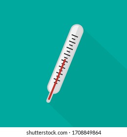 Thermometer Flat Icon isolated on white background. Vector illustration. Eps 10.