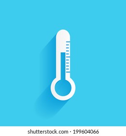 thermometer, flat icon isolated on a blue background for your design, vector illustration