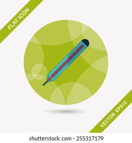thermometer flat icon with long shadow