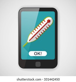 thermometer flat icon with long shadow