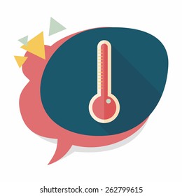 thermometer flat icon with long shadow,eps10
