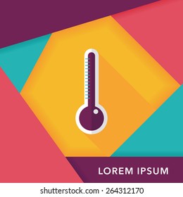 thermometer flat icon with long shadow,eps10