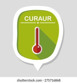 thermometer flat icon with long shadow,eps10