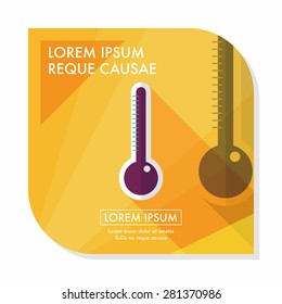 thermometer flat icon with long shadow,eps10