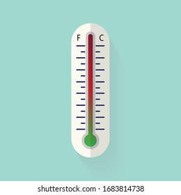 thermometer flat icon with shadow