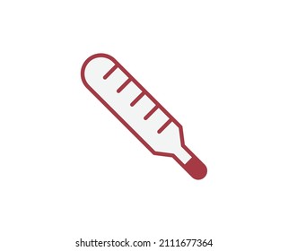 Thermometer flat icon. Thin line signs for design logo, visit card, etc. Single high-quality outline symbol for web design or mobile app. Medical outline pictogram.