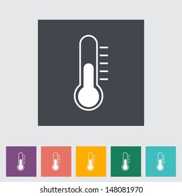 Thermometer flat icon. Vector illustration.