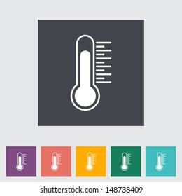 Thermometer flat icon. Vector illustration.