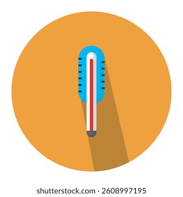 Thermometer flat icon vector illustration. Temperature indicator measures symbol. Healthcare and medicine tools icon design illustration. 