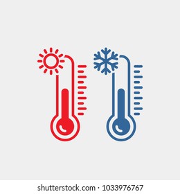 Thermometer flat vector icon. Temperature flat vector icon