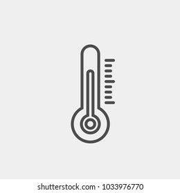 Thermometer flat vector icon. Temperature flat vector icon