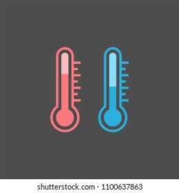 Thermometer flat vector icon. Temperature flat vector icon