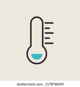 Thermometer frost cold vector icon. Meteorology sign. Graph symbol for travel, tourism and weather web site and apps design, logo, app, UI