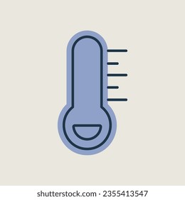 Thermometer frost cold vector icon. Meteorology sign. Graph symbol for travel, tourism and weather web site and apps design, logo, app, UI
