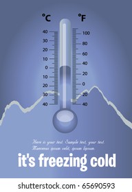 thermometer - Frosty vector card