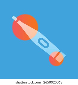 thermometer glassmorphism illustration. Transparency blur elements. Ui layered design. Vector isolated element. 