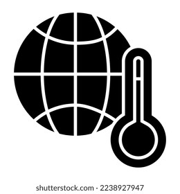 Thermometer with globe denoting concept of global temperature 