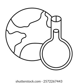 Thermometer with globe denoting concept of global temperature