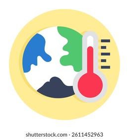 Thermometer with globe symbolizing concept of global warming