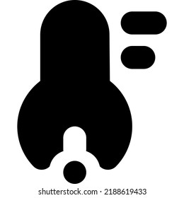 Thermometer Glyph style icon vector design and illustration template