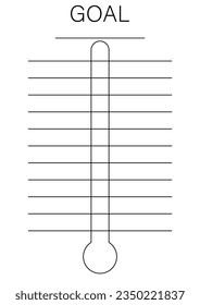 Thermometer goal tracker worksheet template