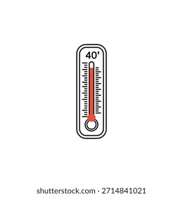 A thermometer graphic displaying a temperature reading of forty degrees, clearly indicated.
