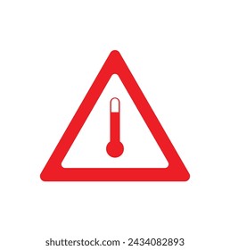 Thermometer graphic red on background vector icon