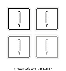 Thermometer  - grayscale vector icon