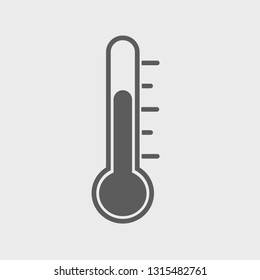 thermometer grey vector icon on light grey background