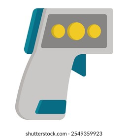 Icono de pistola de termómetro en estilo plano. Relleno de color