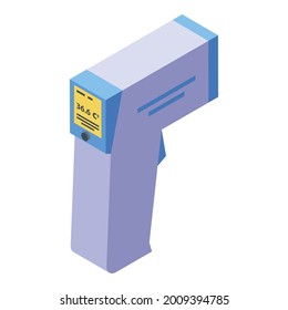 Icono de arma de termómetro. Isométrico del ícono del vector del arma termómetro para el diseño web aislado en fondo blanco
