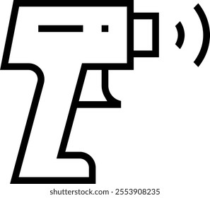 thermometer gun icon. Thin linear style design isolated on white background