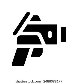 thermometer gun icon. vector glyph icon for your website, mobile, presentation, and logo design.