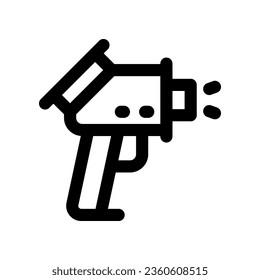 icono de la línea de la pistola del termómetro. icono vector para tu sitio web, móvil, presentación y diseño de logotipo.