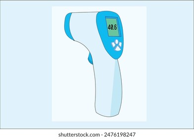 Ilustración vectorial de pistola termómetro para uso.