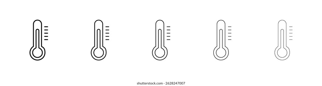 Thermometer half icon in black. Vector illustration for graphic design