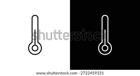 Thermometer half icon outline and linear vector. outline icon and illustration