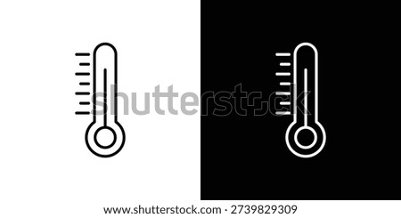 Thermometer half icon. Outline symbol for Website UI