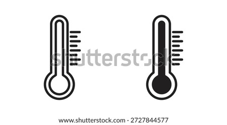 Thermometer half icon. Vector illustration, flat and stroke