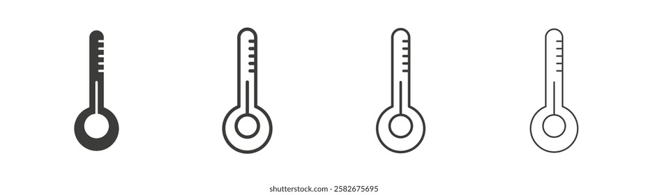Thermometer half icons set vectors graphic designs