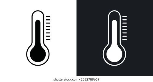 Thermometer half icons set vectors black and colored style