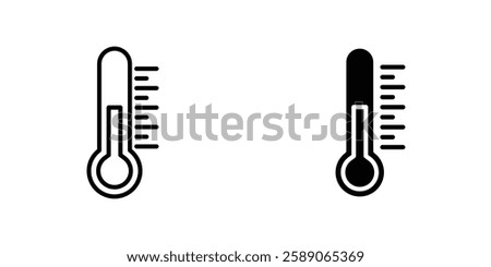 Thermometer half icons thin line illustrations designs