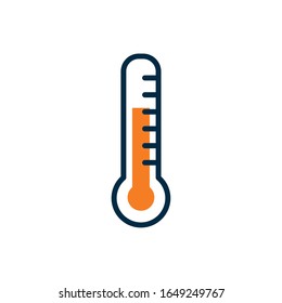 Thermometer half line half color style icon design, Measurement temperature degree scale celsius weather and fahrenheit theme Vector illustration