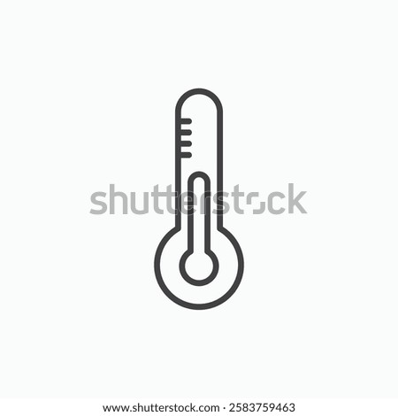 Thermometer half vector icon isolated in black line