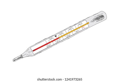 thermometer hand drawn illustration vector