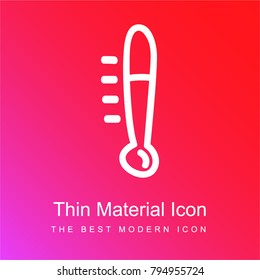 Thermometer hand drawn tool red and pink gradient material white icon minimal design