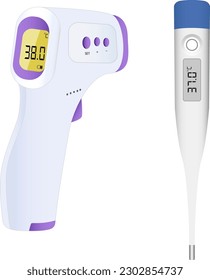 Thermometer Thermometer Gesundheit und Gesundheit gute Temperatur 36 Grad Vektor Thermometer zeigt Hochtemperatur